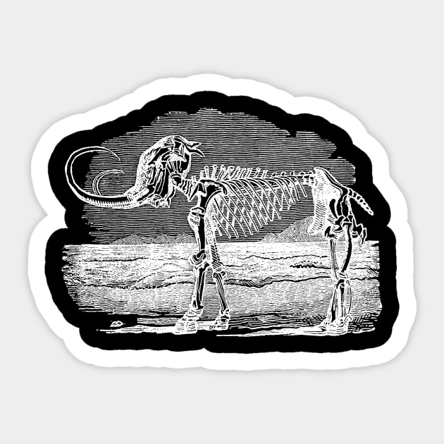 Mammoth Skeleton Sticker by tommartinart